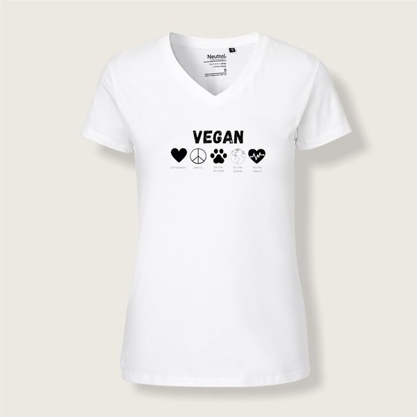 Vegan "The Reasons" für mega Frauen V-Ausschnitt - nachhaltig & Fair