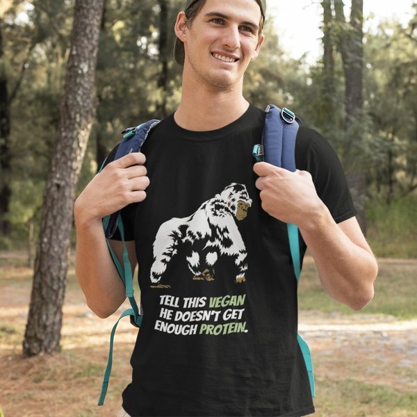 „tell this vegan…" T-Shirt vegan, nachhaltig&fair (schwarz)