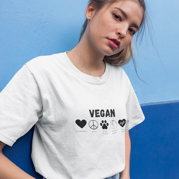 Vegan "The Reasons" Unisex T-Shirt -  nachhaltig&fair (weiss)