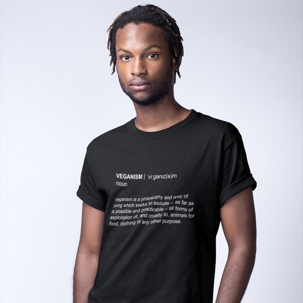 Veganism - die Definition Unisex T-Shirt - nachhaltig & Fair (schwarz)