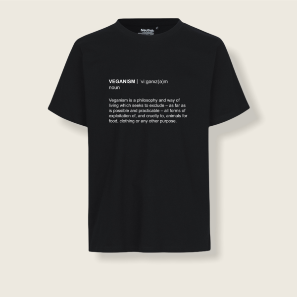 Veganism - die Definition Unisex T-Shirt - nachhaltig & Fair (schwarz)