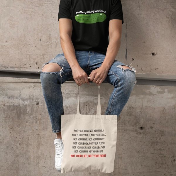 vegane & faire Einkaufstasche aus Bio Baumwolle "NOT YOURS!"