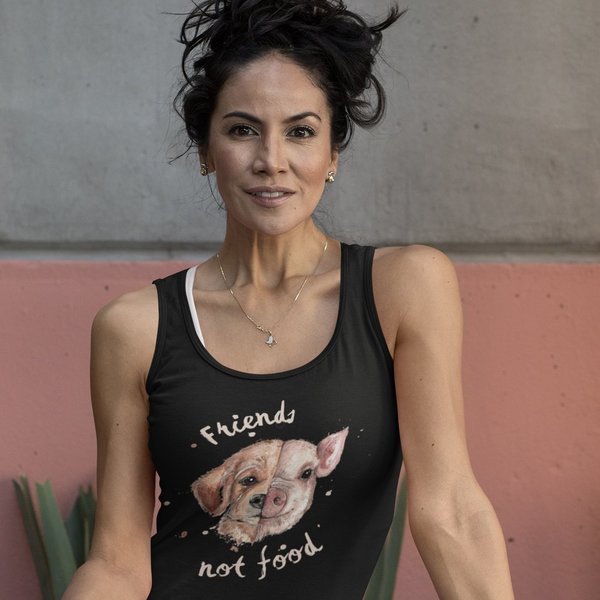 "Friends not Food" für super Frauen tank top, vegan, nachhaltig & Fair
