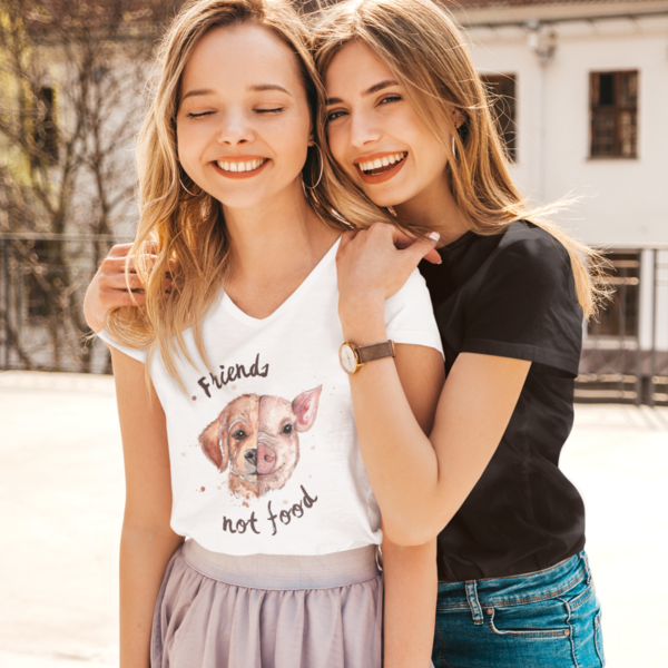 "friends not food" Frauen Shirt - vegan, nachhaltig&fair (div. Farben)