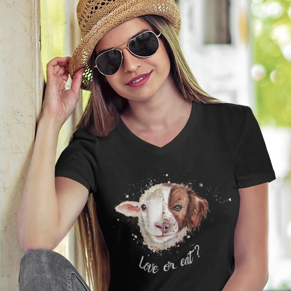 "Love or eat?" Frauen Shirt - vegan, nachhaltig&fair (div. Farben)