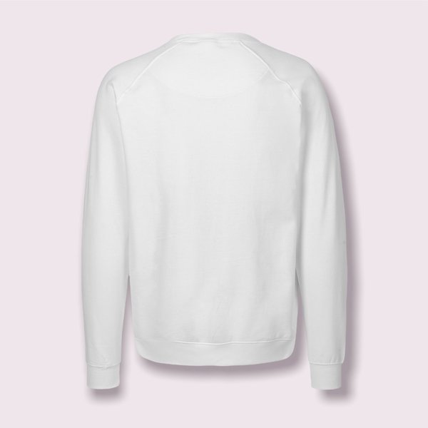 Unisex Sweatshirt „ich ess´ Blumen" Vegan, Bio & Fair (weiss)