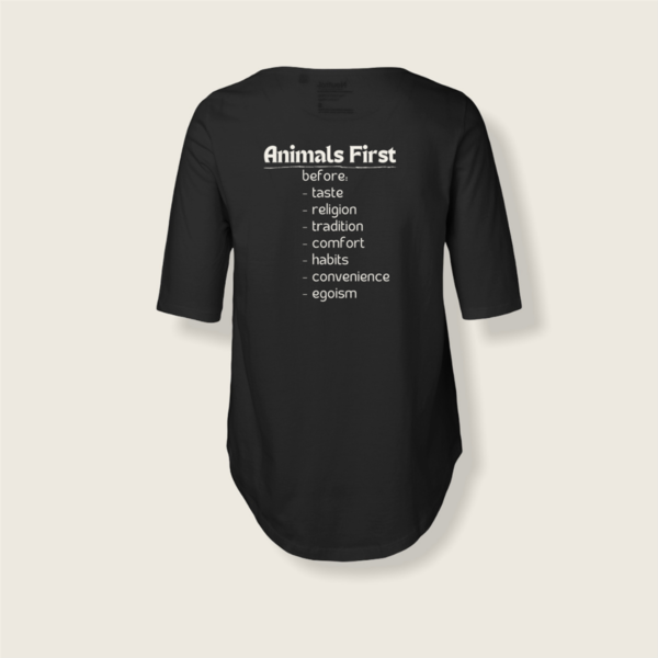 "Animals First" für Knaller Frauen, halblange Ärmel - vegan, nachhaltig&fair