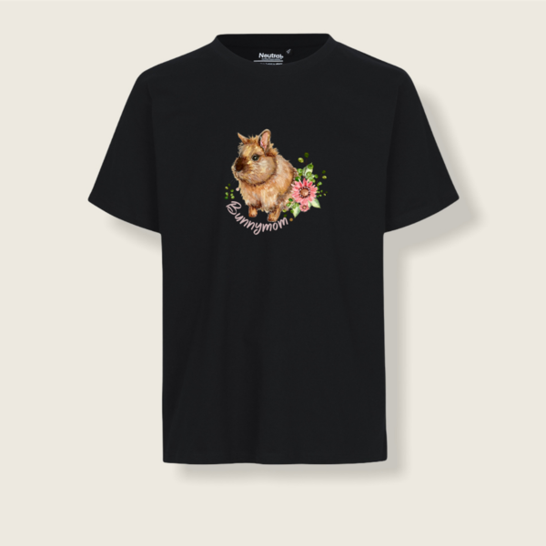 "Bunnymom" Unisex T-Shirt - vegan, nachhaltig & fair (schwarz)