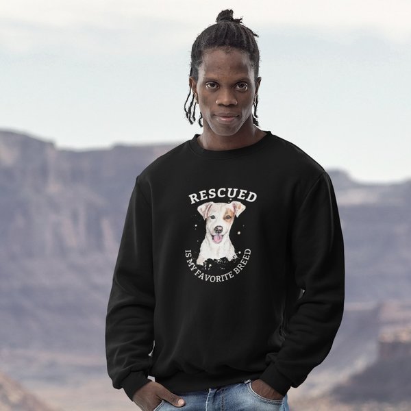 Unisex Sweatshirt „Rescued is my favorite Breed" vegan, fair&nachhaltig