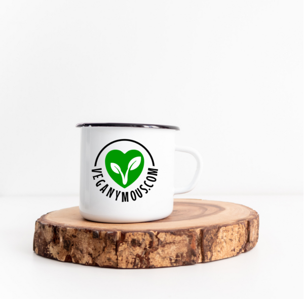 "Keep calm and go vegan" - Emaille Tasse