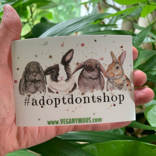 "#adoptdontshop" - Sticker vegan