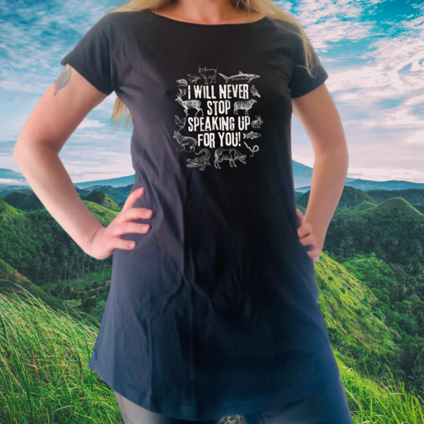 "I will never stop..." Loose Fit Dress - vegan, nachhaltig&fair (schwarz)