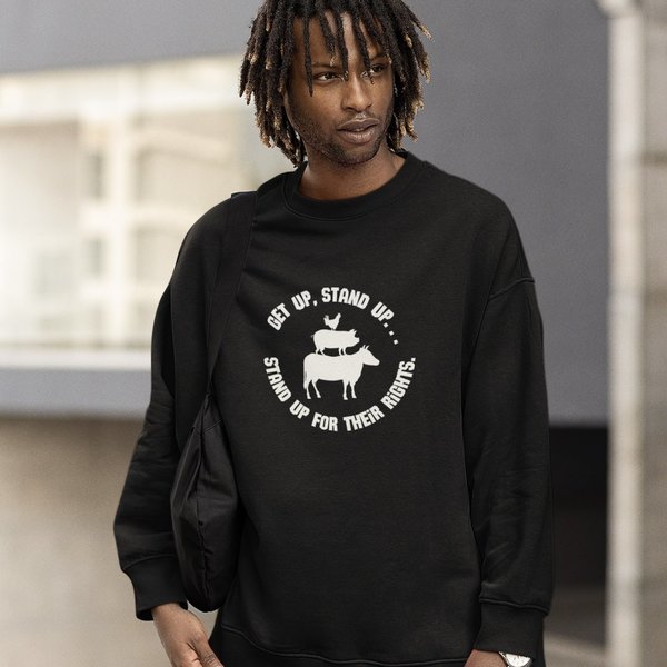 Unisex Sweatshirt „get up, stand up" vegan, fair&nachhaltig (schwarz)