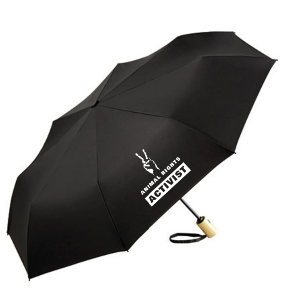 "Animal Rights Activist" nachhaltiger Bambus Regenschirm mit Doppelautomatik
