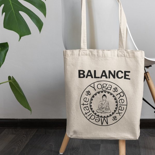 vegane & faire Einkaufstasche aus Bio Baumwolle "Balance"