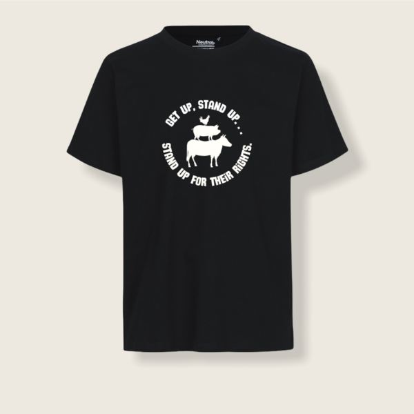 "get up stand, stand up..." Unisex T-Shirt - vegan, nachhaltig & fair (schwarz)