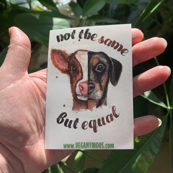 "not the same but equal" - Sticker vegan