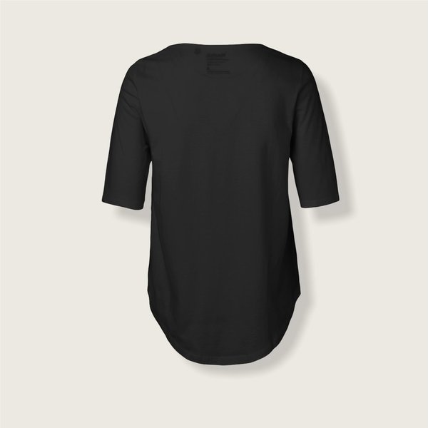 "Bunnylover" Frauen Shirt, halblange Ärmel - vegan, nachhaltig&fair (schwarz)