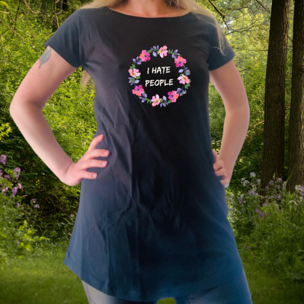 "I hate People" Loose Fit Dress für Frauen - vegan, nachhaltig&fair (schwarz)