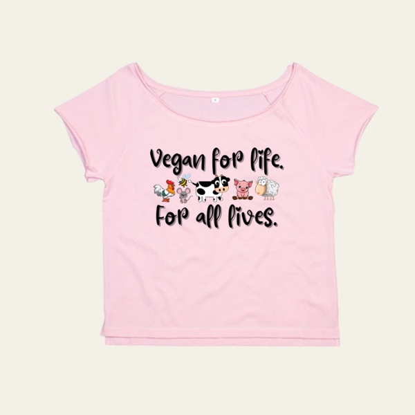 "vegan for life, for all lives" Flash Dance - vegan, nachhaltig&fair (rosa)
