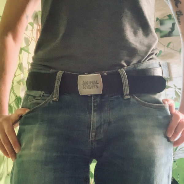 Veganymous "buckle up" - Veganer Gürtel aus Korkleder 4cm breit (ANIMAL RIGHTS & VGN)