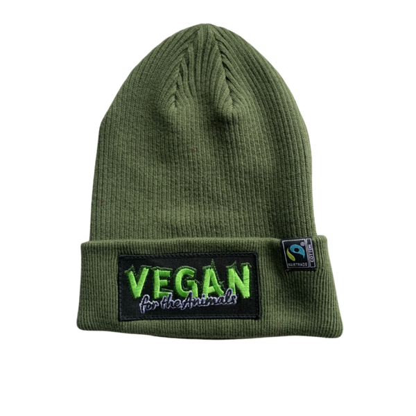 "Vegan for the animals" Beanie - vegan&fair (versch. Farben)